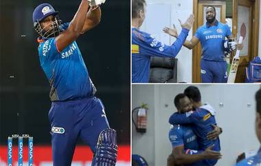 IPL 2021, MI vs CSK: मैदानावरील शौर्यानंतर Kieron Pollard चं ड्रेसिंग रूममध्ये परतल्यावर 'असं' झालं स्वागत; विरोधकांना दिलं प्रतिउत्तर, पहा व्हिडिओ