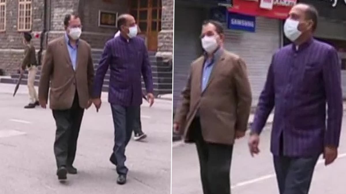 हिमाचल प्रदेश चे मुख्यमंत्री जयराम ठाकूर यांनी शिमल्यात कोरोना कर्फ्यूची केली पाहणी