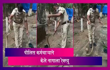 Mumbai Police Rescues Snake: सापाला रेस्क्यू करणाऱ्या मुंबई पोलिसाची अनोखी कामगिरी; पाहा व्हिडिओ