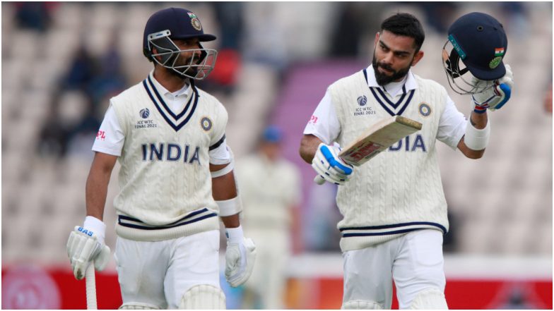 IND vs NZ WTC Final 2021 Day 2: अंधुक प्रकाशामुळे दिवसाचा खेळ स्थगित; विराट-अजिंक्यची अर्धशतकी भागीदारी, दिवसाखेर जाणून घ्या टीम इंडियाची स्थिती