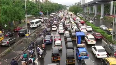 Mumbai Traffic Update: मुंबईत मुसळधार पावसामुळे Western Express Highway वर वाहतूक कोंडी