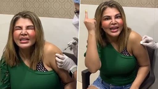 कोरोनाची लस घेताना Rakhi Sawant ने गायले तिचे नवे गाणे, व्हिडिओ पाहून आवरणार नाही हसू