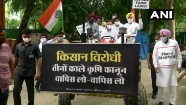 Farm Laws: कृषी कायद्यांना तीव्र विरोध, राहुल गांधी ट्रॅक्टर चालवत संसदेत
