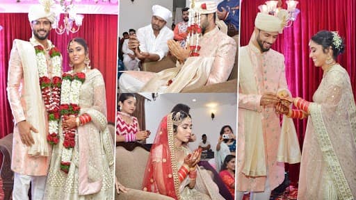 भारतीय क्रिकेटपटू शिवम दुबेने गर्लफ्रेन्ड अंजुम खानशी केले लग्न, पाहा फोटो