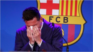 Lionel Messi Leave Barcelona: बार्सिलोना क्लबसह लिओनेल मेस्सीच्या 18 वर्षांच्या प्रवासावर ब्रेक, विदाई पत्रकार परिषदेत फुटबॉलपटूला अश्रू अनावर
