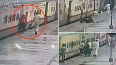 Train Accident: तेलंगणामध्ये पोलिसांच्या प्रसंगावधानामुळे वाचला महिलेचा जीव, घटनेचा व्हीडिओ सोशल मीडियावर व्हायरल