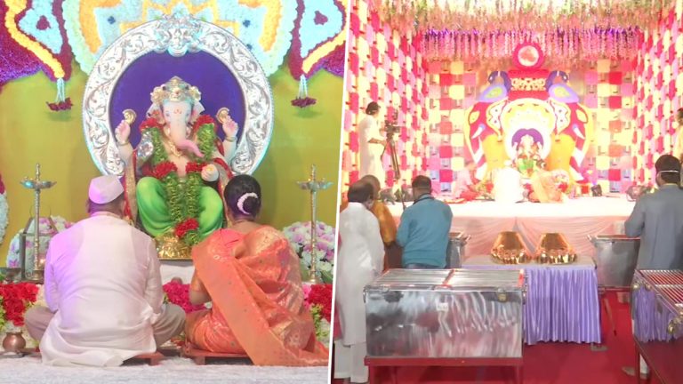 Mumbai Cha Raja 2021: मुंबईचा राजा गणेशगल्ली गणपतीची प्राणप्रतिष्ठा, आरती संपन्न