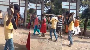Madhya Pradesh: माणुसकीला काळीमा! घरातून पळून गेल्याच्या रागातून तरुण-तरुणीच्या गळ्यात टायर घालून समाजासमोर नाचवले; Video व्हायरल, तिघांना अटक