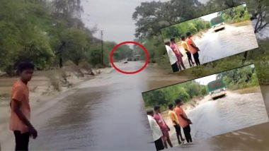 ST Bus Swept Away in Yavatmal Video: यवतमाळ जिल्ह्यात एसटी बस पूराच्या पाहण्यात वाहून गेली; एकाचा मृत्यू, दोघांना वाचविण्यात यश, उमरखेड तालुक्यातील दहागाव येथील घटना