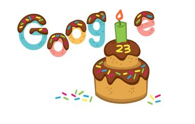 Google's 23rd Birthday: गूगलच्या 23 व्या वाढदिवसानिमित्त खास केक थीम्ड डूडल