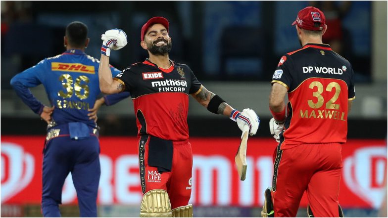 IPL 2021, RCB vs MI: बेंगलोरचे मुंबईला 166 धावांचे लक्ष्य, दुबईच्या मैदानात विराट-मॅक्सवेलची स्फोटक अर्धशतकी खेळी