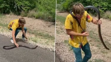 Viral Snake Video: तरुणाचा सापासोबतचा थरारक व्हिडिओ पहा