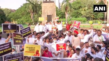Mumbai: लखीमपूर खेरी हिंसाचाराप्रकरणी काँग्रेसचे मुंबईमध्ये मंत्रालयाजवळील गांधी पुतळ्यासमोर आंदोलन