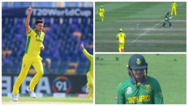 T20 WC 2021, AUS vs SA: दक्षिण आफ्रिकेसाठी दुर्दैवी क्षण, Quinton de Kock तंबूत परतला; विचित्र पद्धतीने झाला आऊट (Watch Video)
