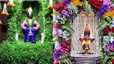 Navratri 2021: शारदीय नवरात्रोत्सव व घटस्थापना निमित्त पंढरपूरच्या विठू माऊलीच्या मंदिरात तुळशीची पानं, झेंडू, जरबेरा सह आकर्षक फुलांची आरास (पहा फोटोज)
