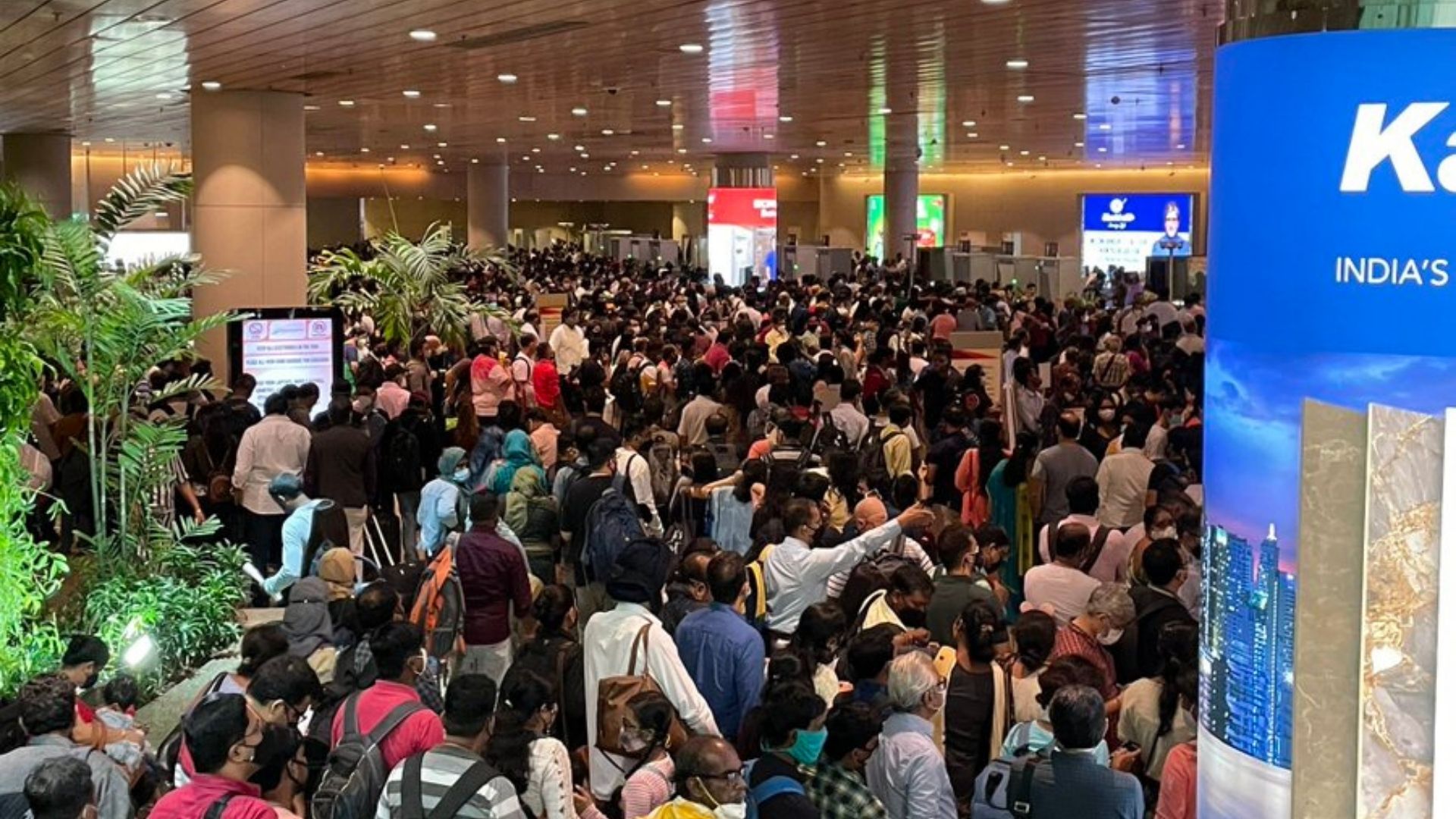 Mumbai International Airport वर सकाळी प्रवाशांच्या अनपेक्षित गर्दीने काही काळ गोंधळाची परिस्थिती, काहींच्या सुटल्या फ्लाईट्स; पहा फोटो, Videos