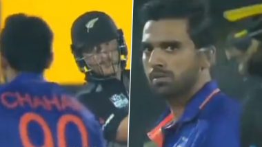 IND vs NZ T20I: पहिले Martin Guptill ने ठोकला सणसणीत षटकार, मग पुढच्याच चेंडूवर विकेट काढत दीपक चाहरने दिले जशास तसे उत्तर (Watch Video)