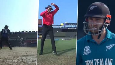 NZ vs NAM, T20 World Cup 2021: केन विल्यमसनने खेळला जबरदस्त शॉट, थोडक्यात बचावले अंपायरचे प्राण, पहा VIDEO