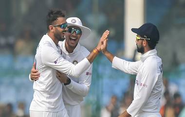 IND vs NZ 1st Test Day 3: अक्षर पटेलच्या फिरकीवर चकमा खात Tom Latham आऊट, अवघ्या पाच धावांनी हुकले शतक