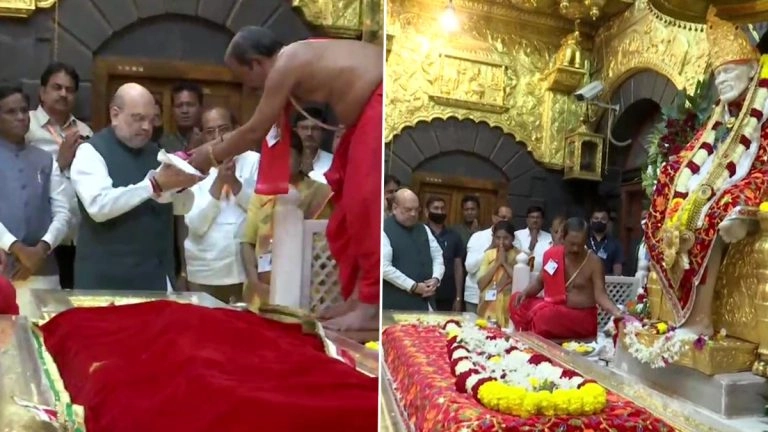 Amit Shah Maharashtra Tour: केंद्रीय गृहमंत्री अमित शहा यांनी महाराष्ट्रातील शिर्डी येथील साईबाबा मंदिरात केली प्रार्थना