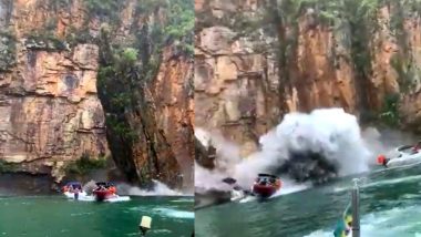 Viral Video: ​तलावात बोटिंग करत असलेल्या लोकांवर अचानक कोसळली दरड; 7 जणांचा मृत्यू, अनेकजण बेपत्ता, पहा अंगावर काटा आणणारा व्हिडिओ