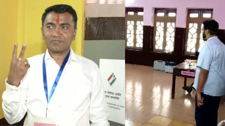 Goa Assembly Elections 2022: मुख्यमंत्री Pramod Sawant, Utpal Parrikar यांनी बजावला मतदानाचा हक्क!