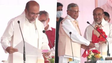 Manipur CM Oath Ceremony: एन बिरेन सिंग यांनी घेतली मणिपूरच्या मुख्यमंत्री पदाची शपथ