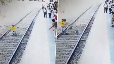 Thane: एक्सप्रेस ट्रेन येण्याआधी तरुणाने मारली रुळावर उडी; पोलीस कर्मचाऱ्याने 'अशाप्रकारे' वाचवला जीव, CCTV मध्ये कैद झाली थरारक घटना