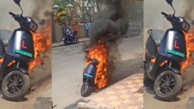 Shocking! पुण्यात Ola Electric Scooter ने अचानक घेतला पेट; कारण अस्पष्ट, कंपनीने दिले चौकशीचे आदेश (Watch Video)