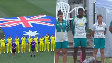 Women's World Cup 2022: ऑस्ट्रेलिया खेळाडूंनी दंडावर बांधली काळी पट्टी, दिग्गज Shane Warne आणि Rod Marsh यांच्या स्मरणार्थ पाळले मौन (Watch Video)