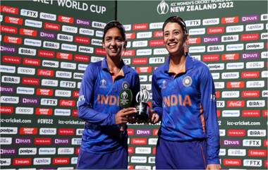 IND vs WI, Women's World Cup 2022: स्मृती मंधाना हीच मास्टर-क्लास! हरमनप्रीत कौर हिच्यासोबत शेअर केली सामनावीरची ट्रॉफी; म्हणाली - ‘आम्ही दोघी पात्र आहोत’