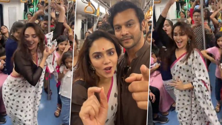 Amruta Khanvilkar Dance in Metro: पुणे मेट्रोत अभिनेत्री अमृता खानविलकरने धरला 'चंद्रा' गाण्यावर ठेका, पहा व्हिडिओ