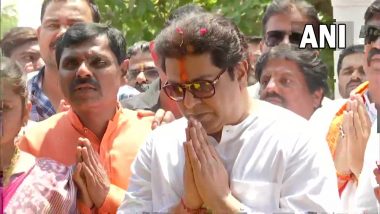 Raj Thackeray: औरंगाबाद येथील सभेला जाण्यापूर्वी मनसे अध्यक्ष राज ठाकरे यांचे संभाजी महाराजांना वंदन