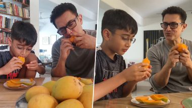 Mango Season: Aamir Khan ने  मुलगा Azad Rao Khan सोबत घेतला आंब्याचा आस्वाद, फोटो पाहून चाहते म्हणाले "आंबा प्रेमी"