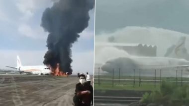Tibet Airlines च्या विमानाला चीन मधील Chongqing Airport वर आग