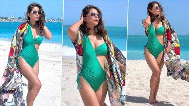 Hina Khan चा हिरव्या Swimsuit मधील फोटोने लावली आग, हिनाच्या Hot फोटोची सर्वत्र चर्चा, पाहा फोटो