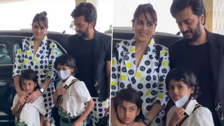 देशमुख कुटुंबाचं स्टायलिश ट्विनिंग; Riteish-Genelia सोबतच त्यांची मुलंही 'खास' अंदाजात (Watch Video)