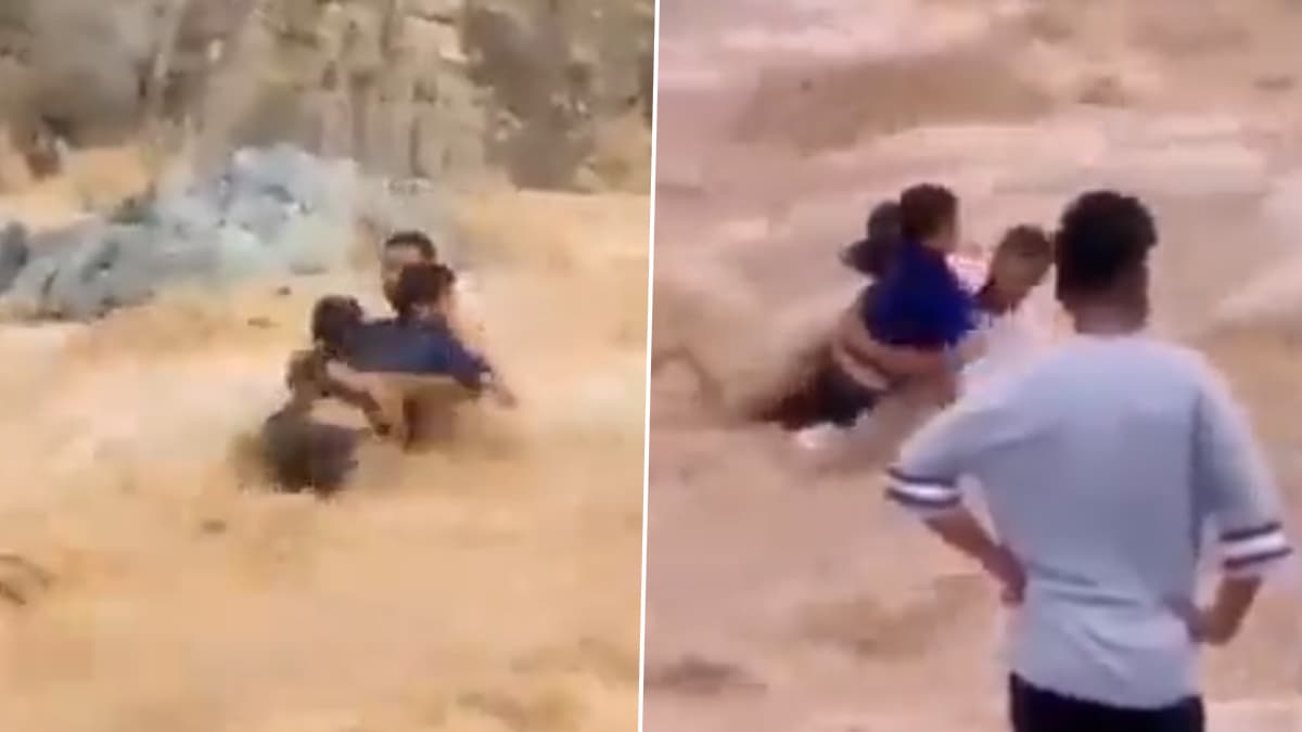 'बाप' माणसाचा Viral Video! प्रवाहाविरूद्ध चालत दोन मुलांसह सुखरूप आला काठावर; पहा अंगावर शहारा आणणारा व्हिडिओ
