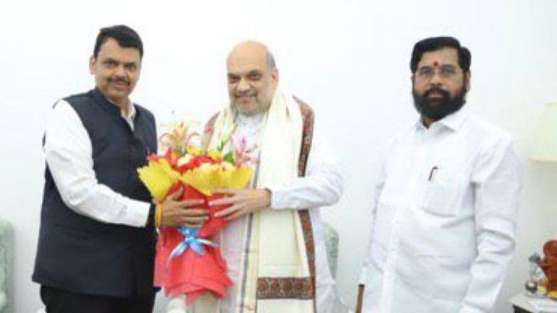 मुख्यमंत्री एकनाथ शिंदे आणि उपमुख्यमंत्री देवेंद्र फडणवीस यांनी घेतली गृहमंत्री अमित शाहांची भेट