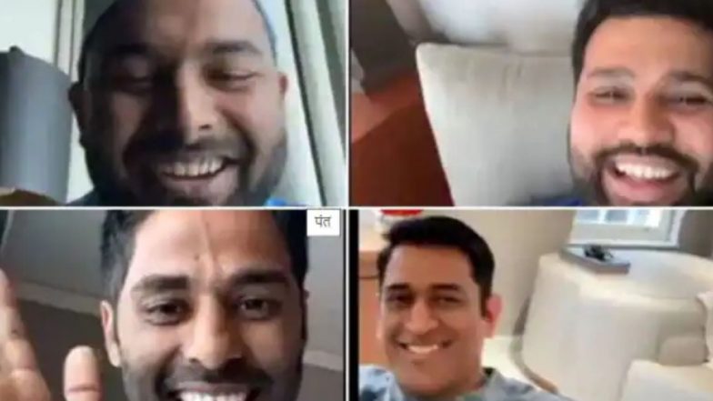 Viral Video: रोहित शर्मा, ऋषभ पंत आणि सूर्यकुमार यादव याचां इंस्टाग्राम लाइव्ह, धोनीही व्हिडिओदरम्यान स्पाॅट (Watch Video)