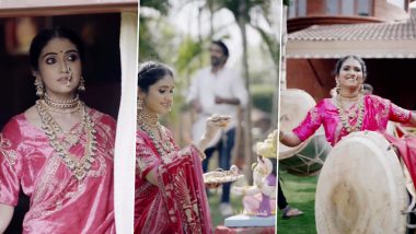 Rinku Rajguru Photoshoot On Ganesh Festival: रिंकू राजगुरुने ढोल, ताशाच्या गजरात केली गणपती बाप्पाची पूजा; पहा अभिनेत्रीचा मराठमोळा लूक, Watch Video