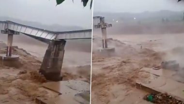 Himachal Chakki Railway Bridge Collapsed: हिमाचल आणि पंजाबला जोडणारा चक्की रेल्वे पूल कोसळला; Watch Video
