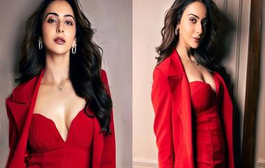 Rakul Preet Singh Hot Photo: लाल डीप नेकलाइन ड्रेसमध्ये रकुल प्रीतचा किलर लूक, चाहते म्हणाले- डोळे हटत नाहीत