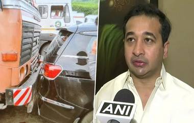 Nitesh Rane Family Accident: मुंबई पुणे महामार्गावर भाजप आमदार नितेश राणेंच्या पत्नीच्या गाडीला ट्रकची धडक