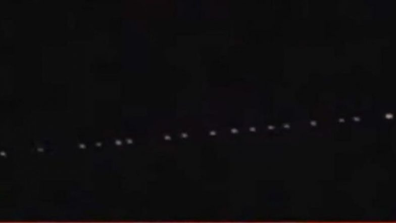 UFO किंवा एलियन्स येत आहेत पृथ्वीवर? SpaceX Starlink Satellite Train च्या व्हायरल व्हिडिओमुळे ट्विटर युजर्स हैराण (See Photos)