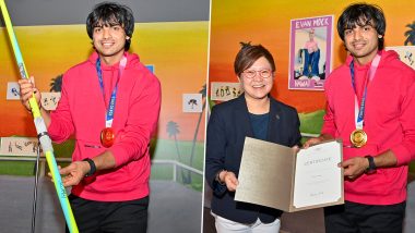 Neeraj Chopra ने त्याचे टोकियो 2020 सुवर्णपदक विजेती भाला स्वित्झर्लंडमधील ऑलिम्पिक संग्रहालयाला भेट दिली (See Pics)