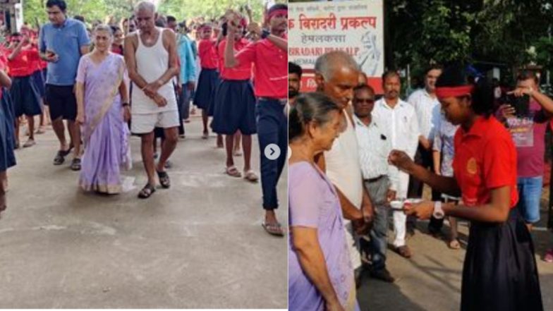 रक्ताच्या कर्करोगावर मात करून 3  महिन्यांनी लोक बिरादरी प्रकल्प हेमलकसा मध्ये पोहचले प्रकाश आमटे; विद्यार्थ्यांनी केले जंगी स्वागत (Watch Video)