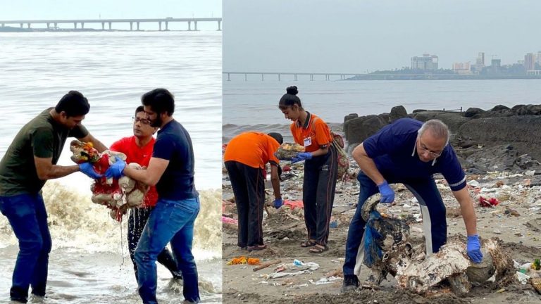 'आपला समुद्र किनारा, आपली जबाबदारी' म्हणत अनंत चतुर्दशीच्या दुसर्‍या दिवशी Amit Thackeray मनसे नेत्यांसह पोहचले दादर चौपाटीवर किनारा स्वच्छ  करण्याच्या मोहिमेवर