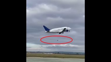 Boeing 747 Dreamlifer विमानाचे चाक निखळले, पाहा  थरारक व्हिडिओ