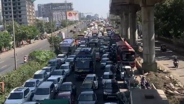 Mumbai Traffic: मुंबई सीएसएमटी ईस्टर्न एक्स्प्रेस हायवेवर वाहतूक कोंडी, वाहने मोठ्या प्रमाणावर अडकली